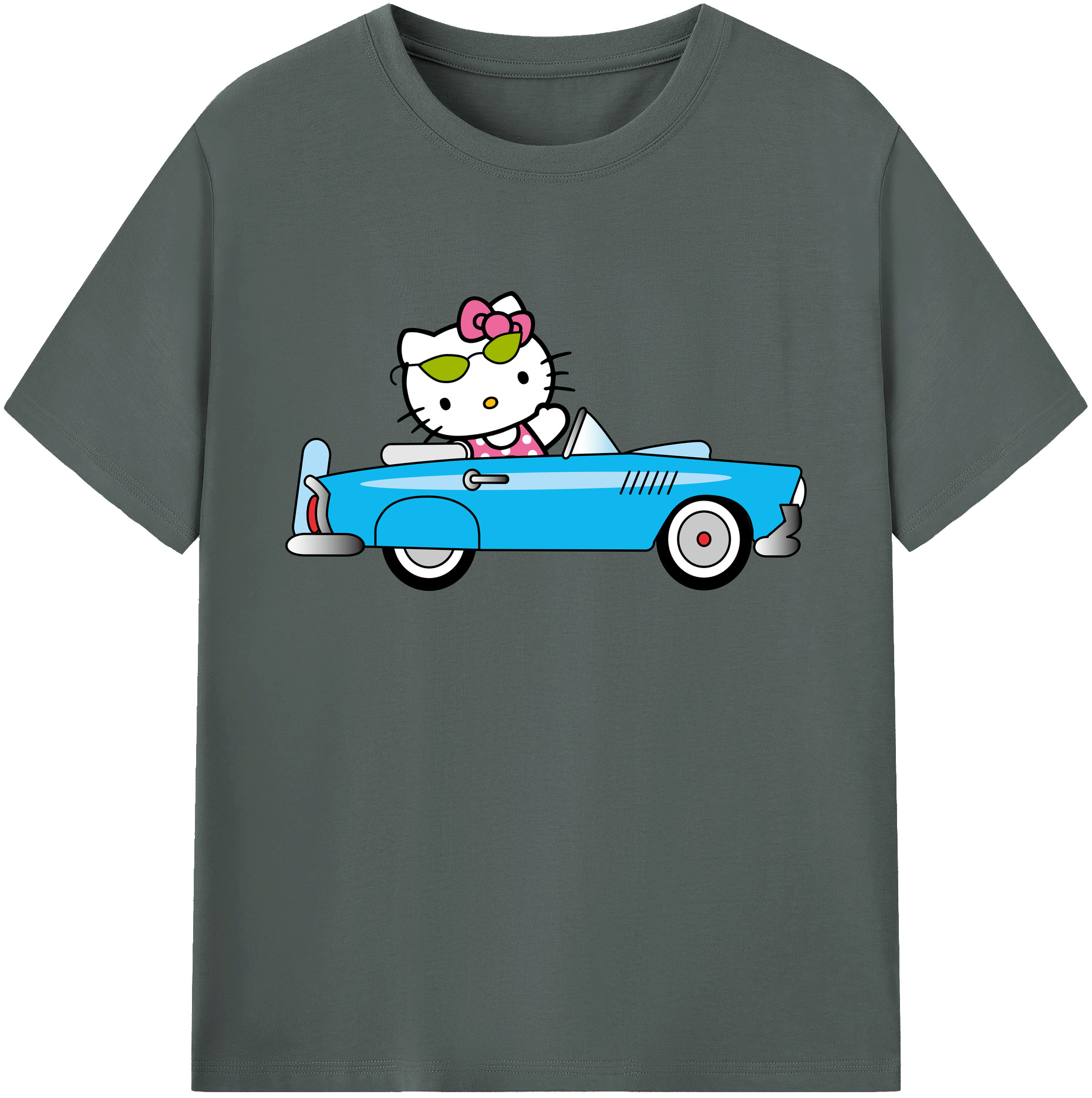 （画像用） Hello Kitty ハローキティ 綿100％ メンズ半袖Tシャツ｜肌触りやわらか＆通気性